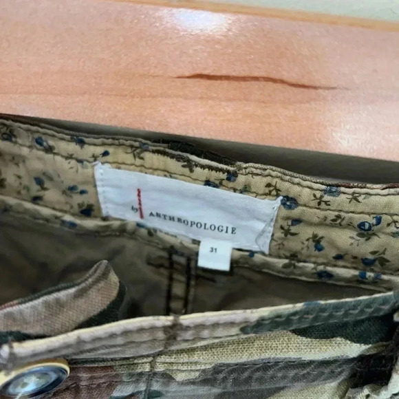 Anthropologie Linen Blend Camo Cargo pants size 31 - Picture 4 of 6
